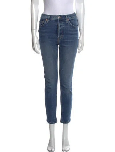 Pre-owned Re/done High-rise Skinny Leg Jeans In Blue