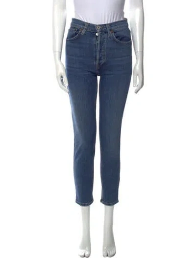 Pre-owned Re/done High-rise Skinny Leg Jeans In Blue