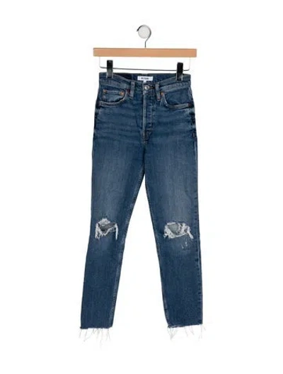 Pre-owned Re/done High-rise Skinny Leg Jeans In Blue