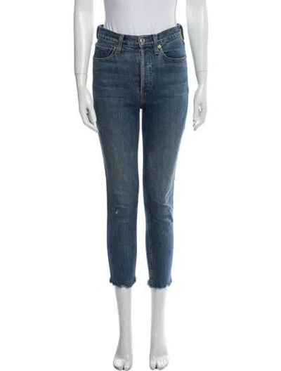 Pre-owned Re/done High-rise Skinny Leg Jeans In Blue