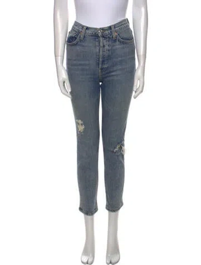 Pre-owned Re/done High-rise Skinny Leg Jeans In Blue
