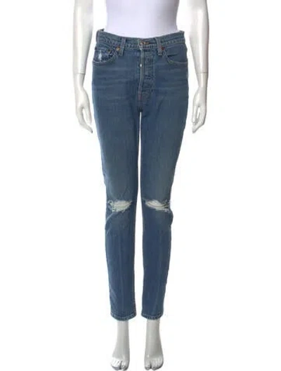 Pre-owned Re/done High-rise Skinny Leg Jeans In Blue