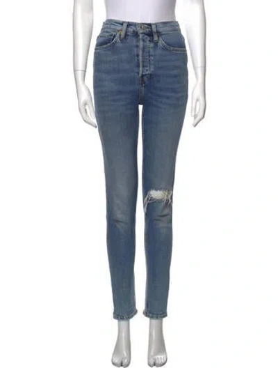 Pre-owned Re/done High-rise Skinny Leg Jeans In Blue