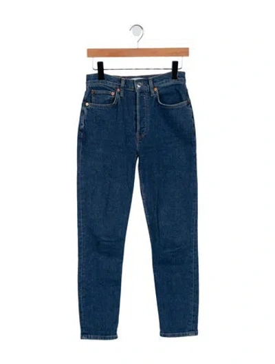 Pre-owned Re/done High-rise Skinny Leg Jeans In Blue
