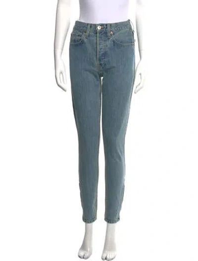 Pre-owned Re/done High-rise Skinny Leg Jeans In Blue