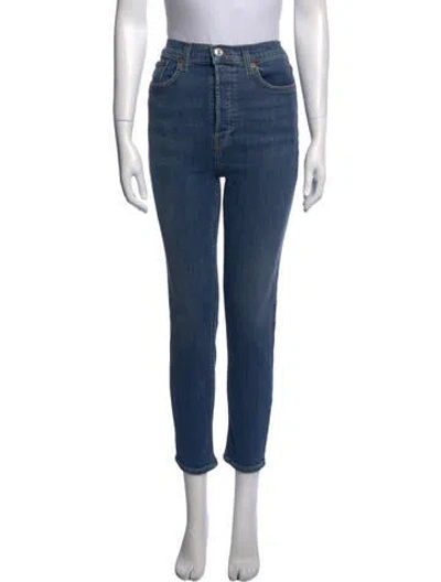 Pre-owned Re/done High-rise Skinny Leg Jeans In Blue