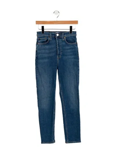 Pre-owned Re/done High-rise Skinny Leg Jeans In Blue