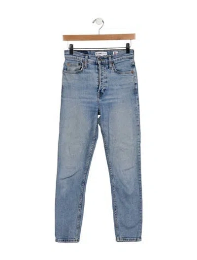 Pre-owned Re/done High-rise Skinny Leg Jeans In Blue