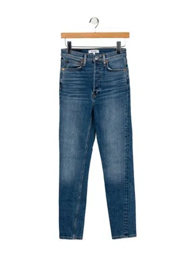 Pre-owned Re/done High-rise Skinny Leg Jeans In Blue