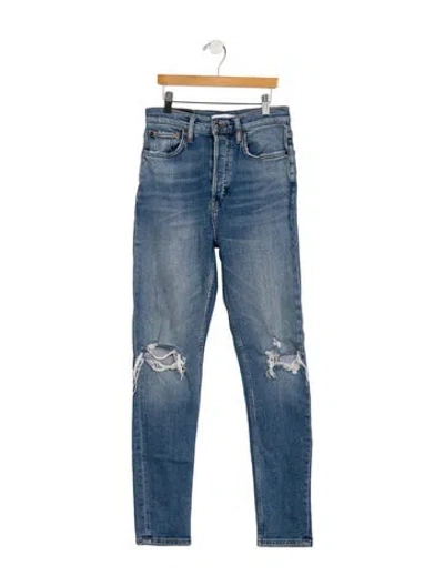 Pre-owned Re/done High-rise Skinny Leg Jeans In Blue