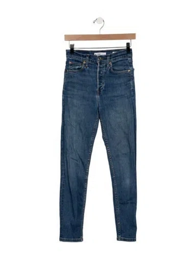 Pre-owned Re/done High-rise Skinny Leg Jeans In Blue
