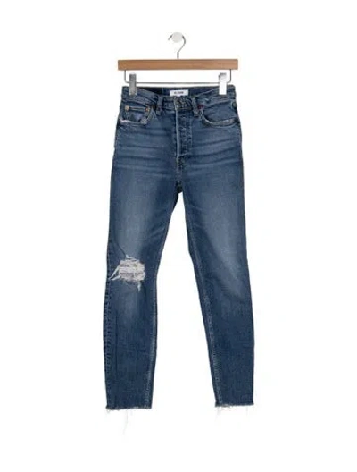 Pre-owned Re/done High-rise Skinny Leg Jeans In Blue