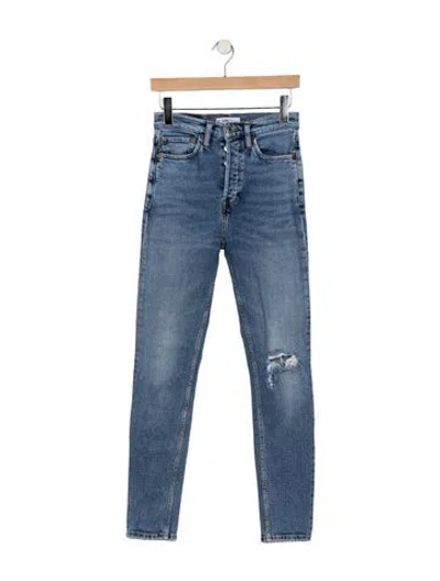 Pre-owned Re/done High-rise Skinny Leg Jeans In Blue