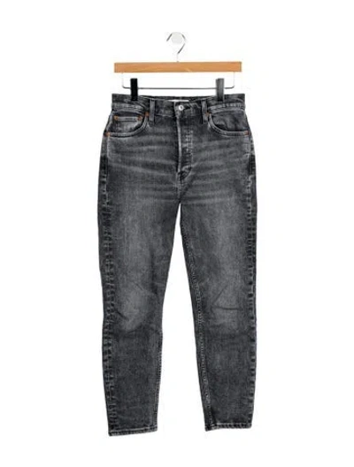 Pre-owned Re/done High-rise Skinny Leg Jeans In Gray