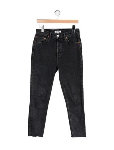 Pre-owned Re/done High-rise Skinny Leg Jeans In Gray