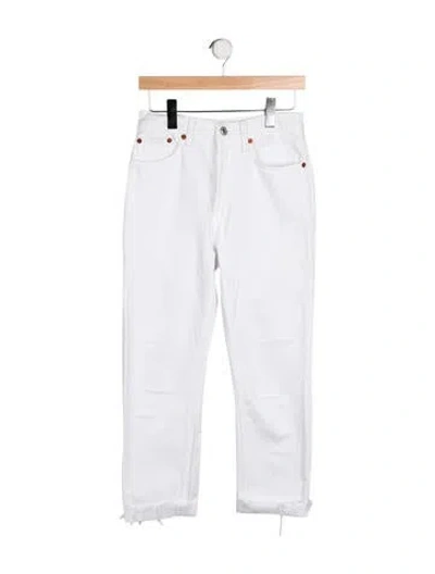 Pre-owned Re/done High-rise Skinny Leg Jeans In White