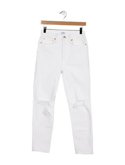 Pre-owned Re/done High-rise Skinny Leg Jeans In White