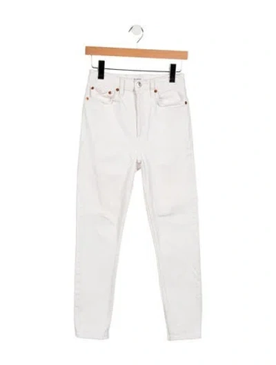 Pre-owned Re/done High-rise Skinny Leg Jeans In White