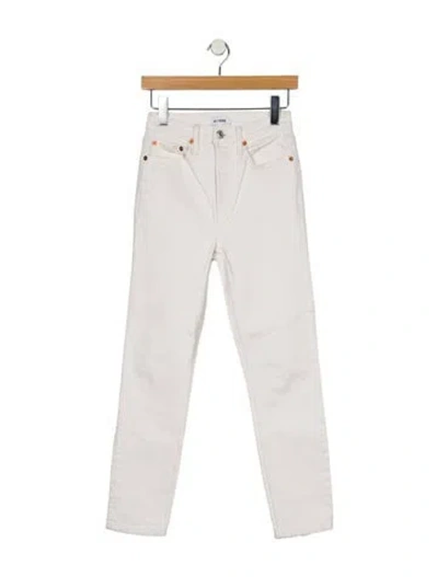 Pre-owned Re/done High-rise Skinny Leg Jeans In White