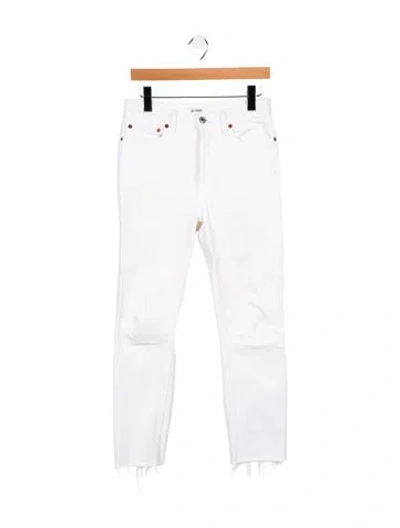 Pre-owned Re/done High-rise Skinny Leg Jeans In White