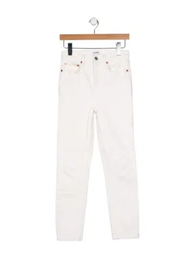 Pre-owned Re/done High-rise Skinny Leg Jeans In White