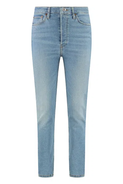 Re/done High-rise Skinny-fit Jeans In Blue