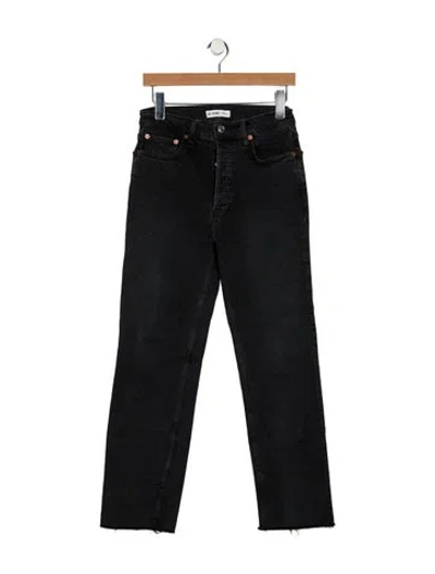 Pre-owned Re/done High-rise Straight Leg Jeans In Black