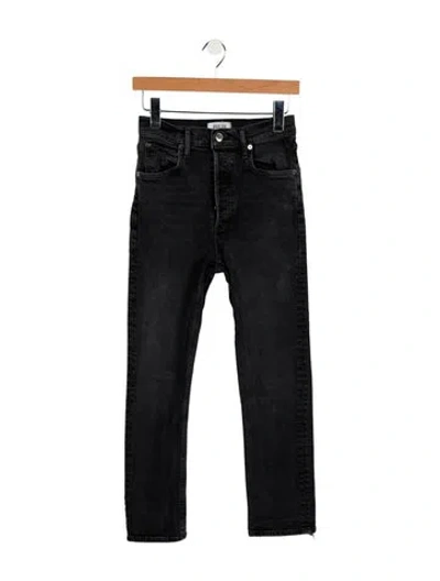 Pre-owned Re/done High-rise Straight Leg Jeans In Black