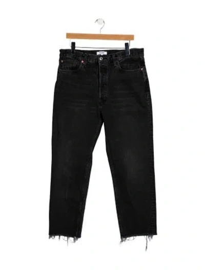 Pre-owned Re/done High-rise Straight Leg Jeans In Black
