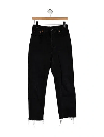 Pre-owned Re/done High-rise Straight Leg Jeans In Black
