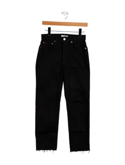 Pre-owned Re/done High-rise Straight Leg Jeans In Black