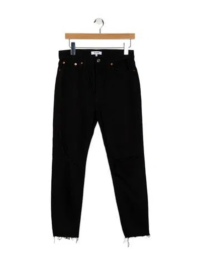 Pre-owned Re/done High-rise Straight Leg Jeans In Black