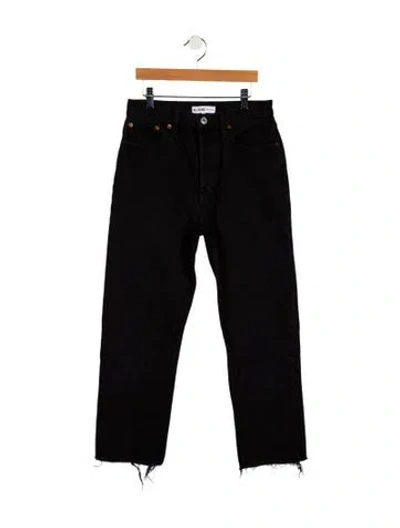 Pre-owned Re/done High-rise Straight Leg Jeans In Black