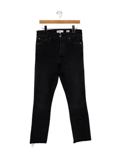 Pre-owned Re/done High-rise Straight Leg Jeans In Black