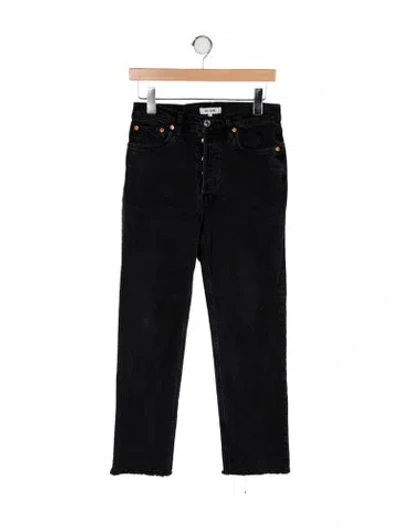 Pre-owned Re/done High-rise Straight Leg Jeans In Black