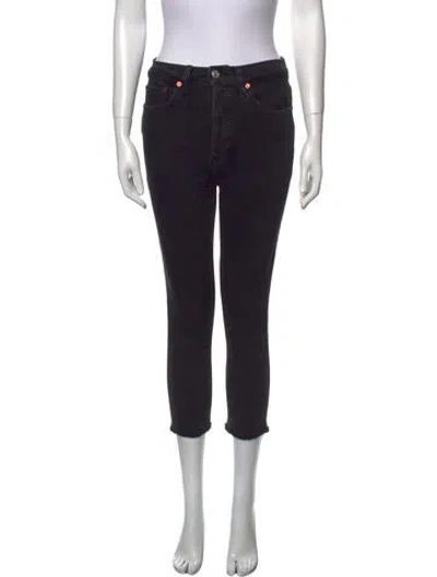 Pre-owned Re/done High-rise Straight Leg Jeans In Black