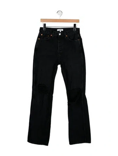 Pre-owned Re/done High-rise Straight Leg Jeans In Black