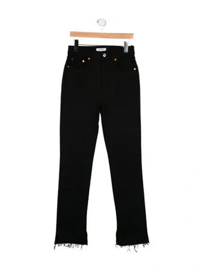 Pre-owned Re/done High-rise Straight Leg Jeans In Black