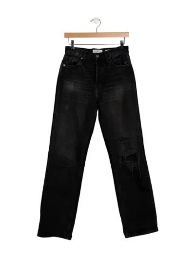 Pre-owned Re/done High-rise Straight Leg Jeans In Black