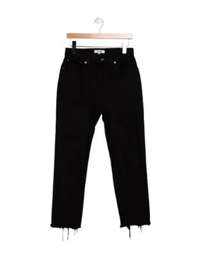 Pre-owned Re/done High-rise Straight Leg Jeans In Black