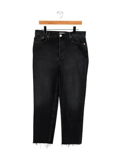 Pre-owned Re/done High-rise Straight Leg Jeans In Black