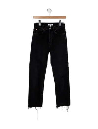 Pre-owned Re/done High-rise Straight Leg Jeans In Black
