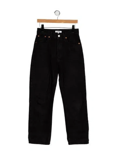 Pre-owned Re/done High-rise Straight Leg Jeans In Black