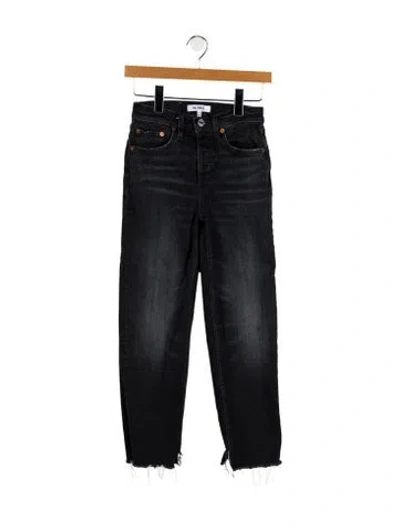 Pre-owned Re/done High-rise Straight Leg Jeans In Black