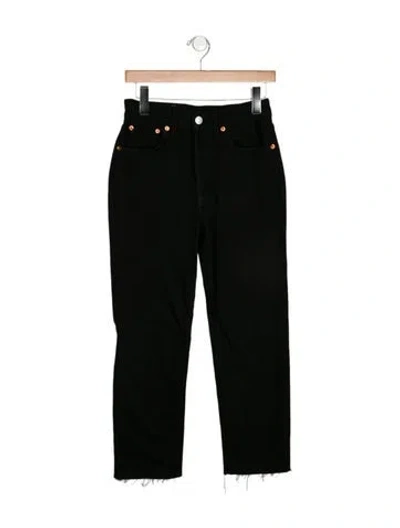 Pre-owned Re/done High-rise Straight Leg Jeans In Black