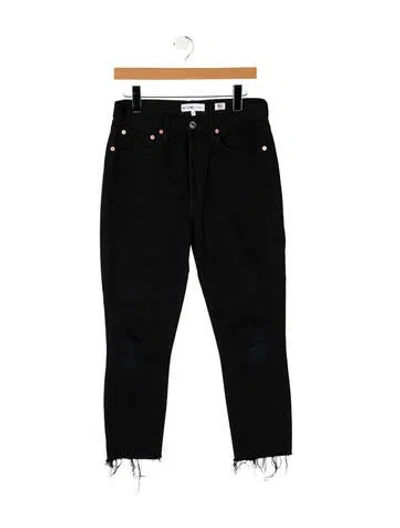 Pre-owned Re/done High-rise Straight Leg Jeans In Black