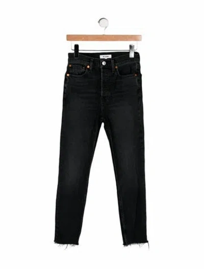 Pre-owned Re/done High-rise Straight Leg Jeans In Black