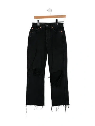Pre-owned Re/done High-rise Straight Leg Jeans In Black