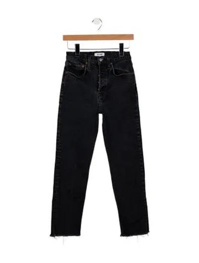 Pre-owned Re/done High-rise Straight Leg Jeans In Black
