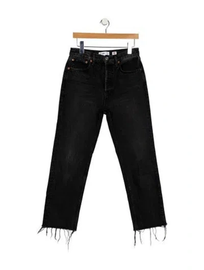 Pre-owned Re/done High-rise Straight Leg Jeans In Black
